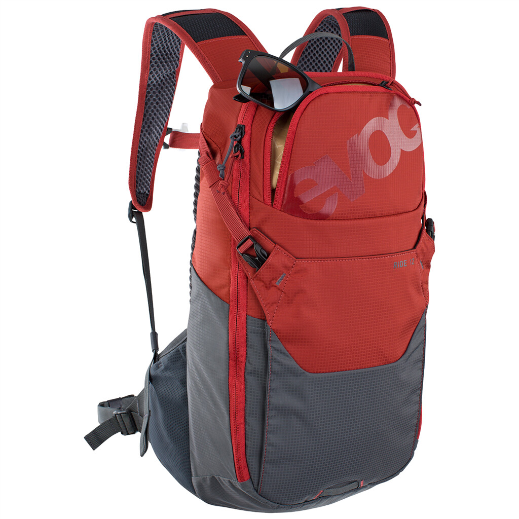 Evoc - Ride 12L Backpack - chili red/carbon grey
